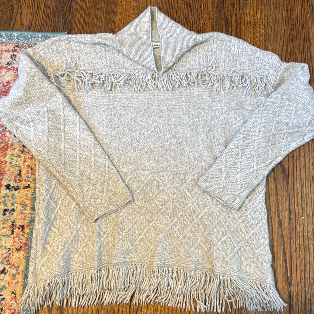 Grey Fringe Sweater